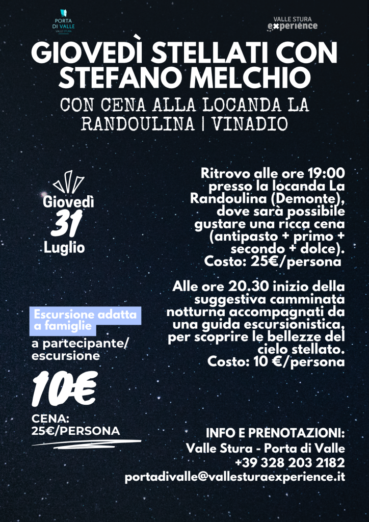 GIOVEDI STELLATI VINADIO LA RANDOULINA 2025