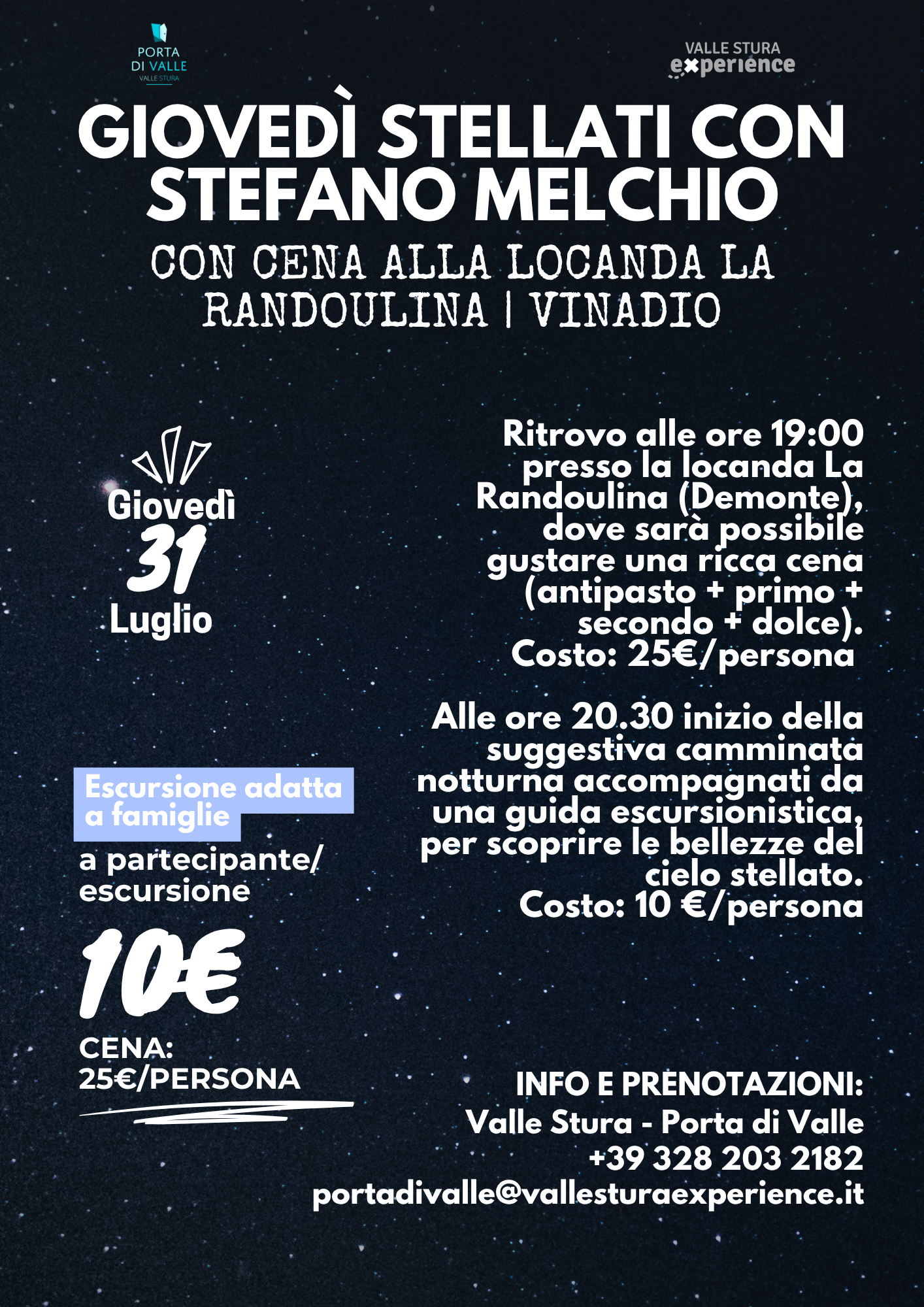 GIOVEDI STELLATI VINADIO LA RANDOULINA 2025