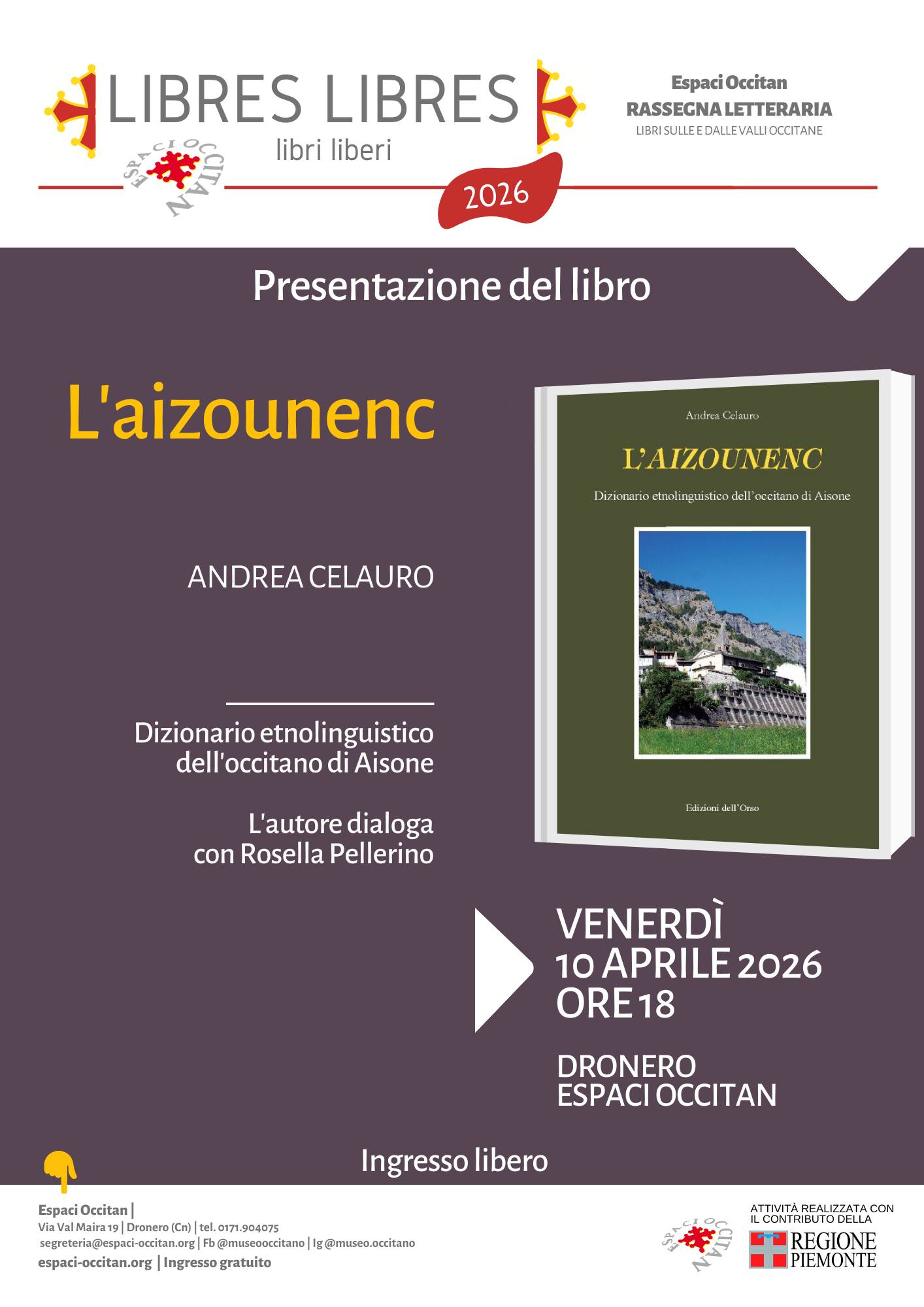 L AIZOUNENC 2026 PRESENTAZIONE LIBRO